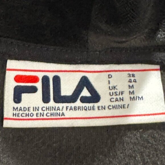 FILA Black Velour 1/4 Zip Plush Hoodie Medium - Picture 8 of 8